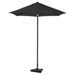 VONROC Premium Stangparasol Torbole Ø200cm - inkl. □ Betonfod og overtræk - rund | Strandparasol | Sort