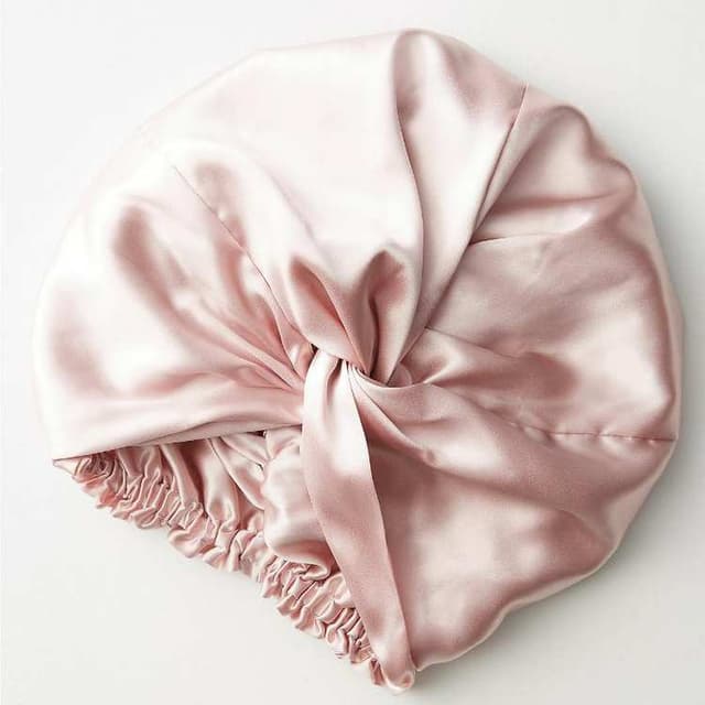 Dubbellagers Sovmössa i 100 % Mullbärssilke Rosa