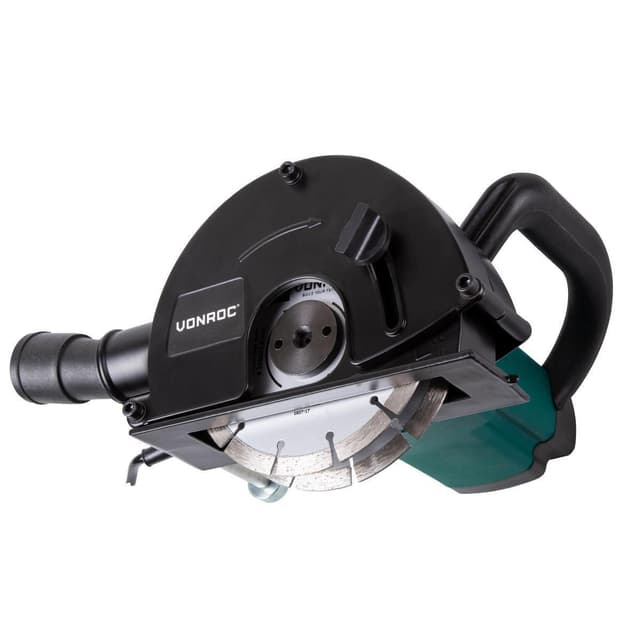 VONROC Betongspårfräs 1700W – 150mm | Inkl. 6 diamantskivor och verktygspåse