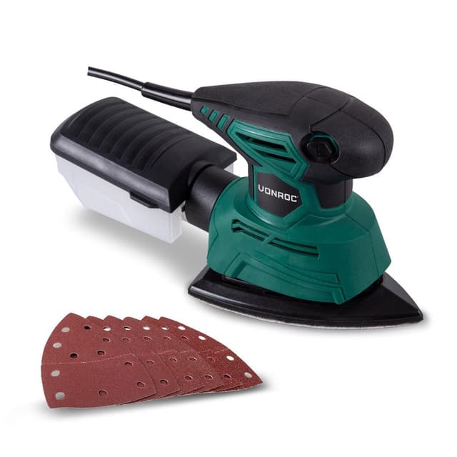 VONROC Multislip – detaljslip 130W | Inkl. dammuppsamlare
