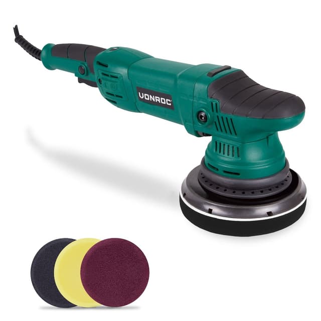 VONROC Dual action polermaskin 1050W – 150mm | Inkl. 4 poleringssvampar