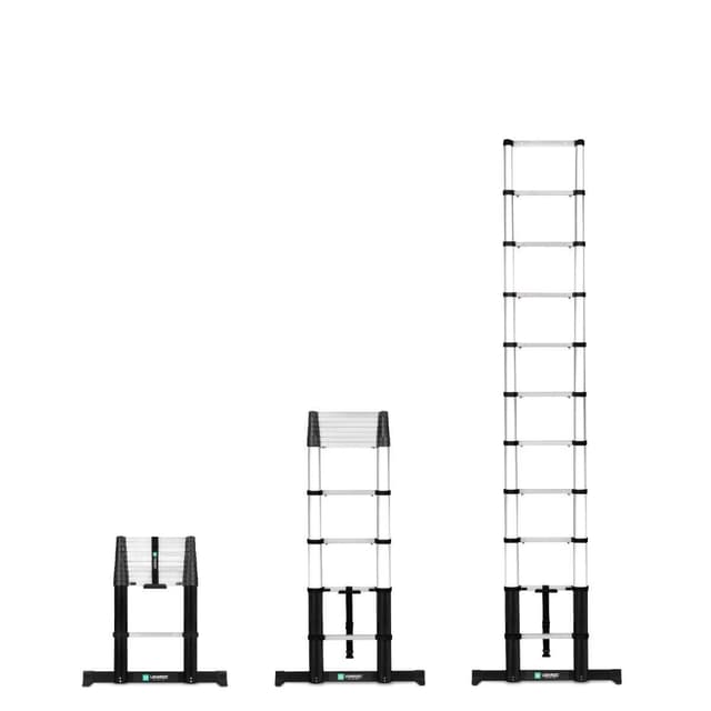 VONROC Stige - Teleskopstige - 3,20mtr | PRO | Softclose & Stabilisatorstang