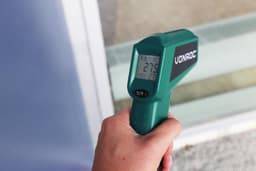 VONROC Termometer - Digitalt - infrarødt | Batteridrevet | laser – måleområde -40°C til 530°C – 12:1 optisk ratio | Inkl. Batterier