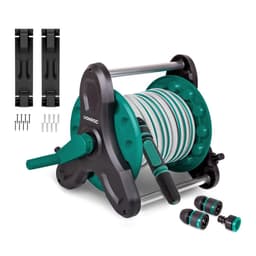 Hose reel with 10m hose | Incl. nozzle, couplings and tap connector
