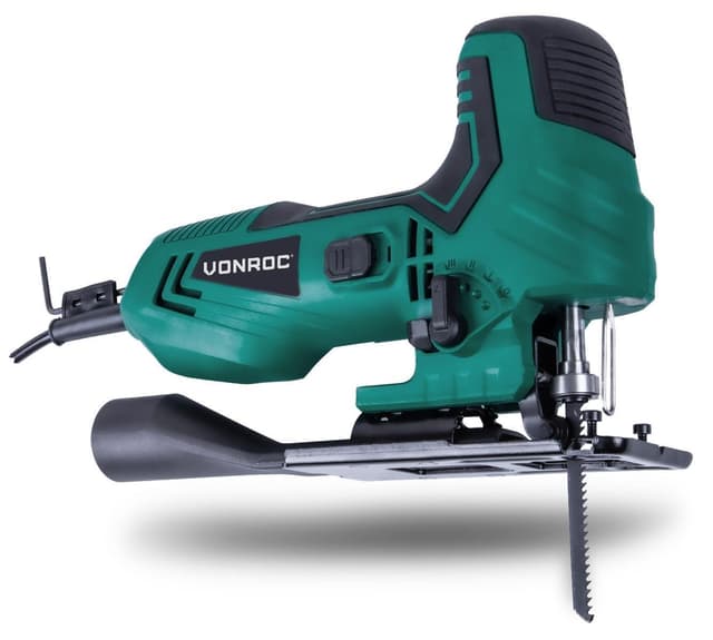 VONROC Sticksåg 550W | Ergonomisk gummerat handtag – Utsugsadapter och fyra pendelfunktioner