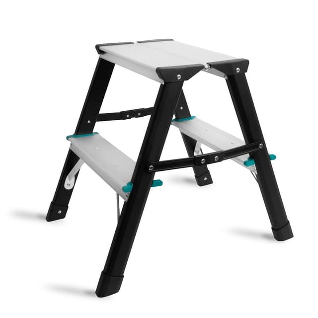 VONROC Trappstege – 2 steg – antislip | Max. kapacitet 150kg