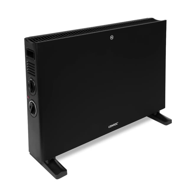VONROC Radiator - Elradiator - 2000W | Til rum op til 24m2 | Konvektorvarme - termostat - Turbo Fan | Sort