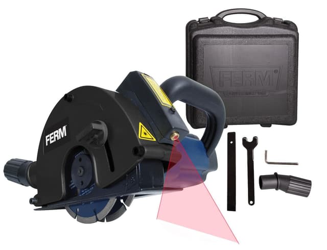 Rainureuse 1700W 125mm - Laser - Incl. 2 lames diamant et adaptateur d'aspirateur