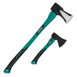 VONROC Yxset - Klyvningsyxa & Handyxa med Glasfiberförstärkta Handtag – För Vedkapning & Utomhusbruk