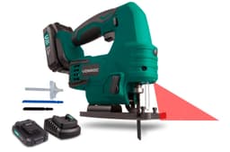 VONROC Sticksåg 20V – 2.0Ah | Inkl. 2x 2.0Ah Batteri och snabbladdare