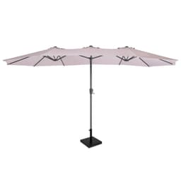 VONROC Premium parasoll Iseo 460x270cm - Inkl. parasollfot & parasollöverdrag - dubbelsidigt parasoll - UV-resistent duk - Beige