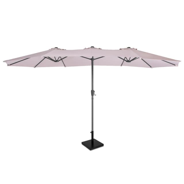 VONROC Premium Stangparasol Iseo 460x270cm - inkl. □ Betonfod og overtræk - rektangulær | Beige