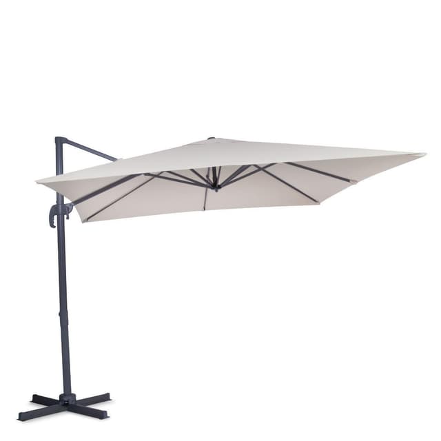 VONROC Premium hängparasoll parasoll Pisogne 300x300cm - Inkl. parasollöverdrag - Fyrkantigt - 360° vridbart - Tiltbart - UV-beständig duk - Beige