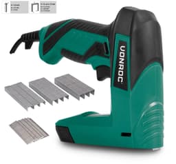 VONROC Elektrotacker - Komplett-Set mit 900 Klammern, 300 Nägeln