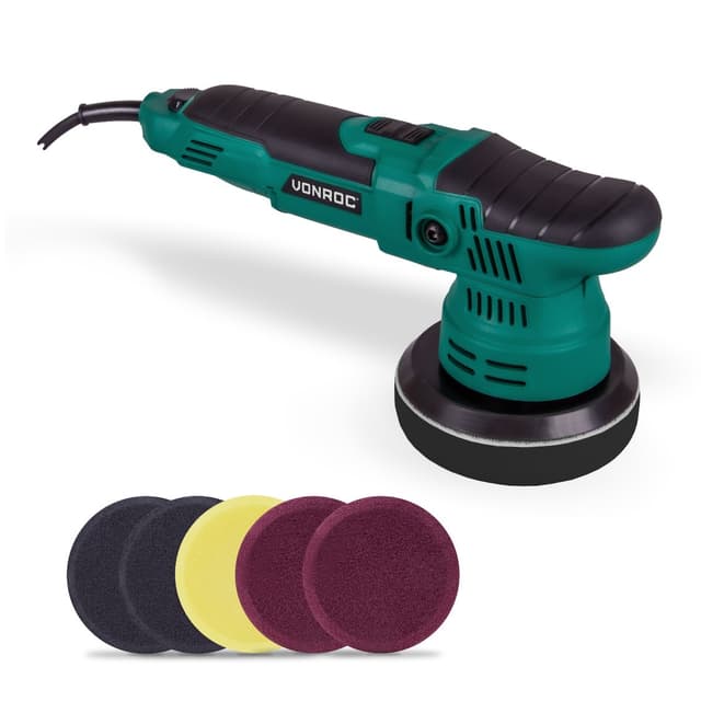 VONROC Dual Action Polermaskin 650W | Inkl. 7 poleringssvampar