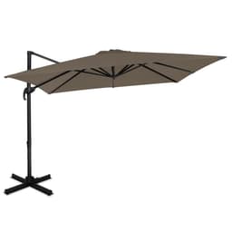 VONROC Premium Hængeparasol Pisogne 300x300cm – inkl krydsfod og overtræk - vierkantet | Taupe