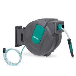 VONROC Automatisk Slangvinda 35m – Fjäderdriven – 180° Rotation – Premium Trädgårdsslang & Justerbart Munstycke