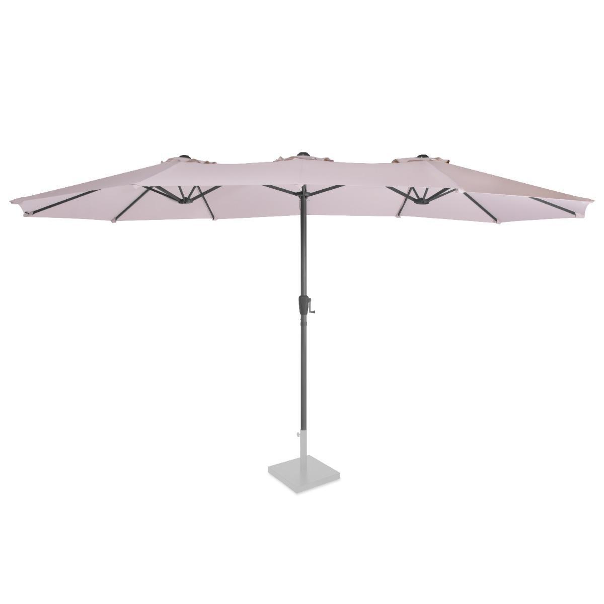 VONROC Premium parasoll Iseo 460x270cm - Inkl. parasollöverdrag  - dubbelsidigt parasoll - UV-resistent duk - Beige