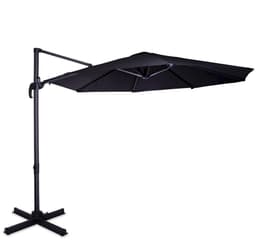 VONROC Premium Hængeparasol Bardolino Ø300cm – inkl krydsfod og overtræk - rund | Sort
