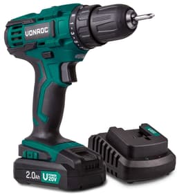 VONROC Bore-/skruemaskine 20V | Inkl. 2.0Ah akku og oplader