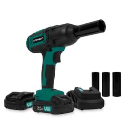 VONROC Slagnøgle 20V -  400Nm Møtrikspænder | Kraftfuld & Præcis | 2300 omdr./min | Inkl. 2x 2.0Ah akku, oplader & 4 toppe