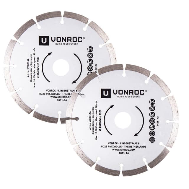 VONROC Diamantskiva 150mm – 2st | Universal