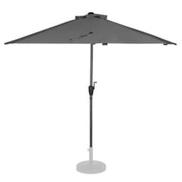 VONROC Premium balkongparasoll Magione 270x135cm - Inkl. parasollöverdrag - Halvrunt parasoll - UV-beständig duk - Grå