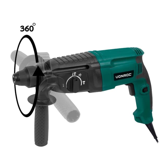VONROC Borrhammare 800W – 3 Joule – SDS plus | Inkl. Borrchuck med nyckel