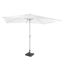 VONROC Premium parasoll Rapallo 200x300cm - Inkl. parasollfot & parasollöverdrag - rektangulärt parasoll - Tiltbart - UV-beständig duk - Vit