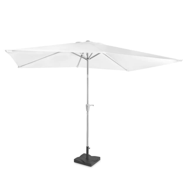 VONROC Premium Stangparasol Rapallo 200x300cm - inkl.  □ Betonfod og overtræk - rektanglær | Hvid