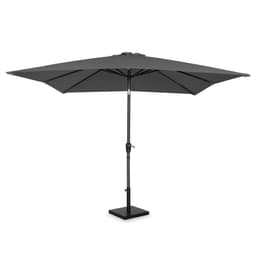 VONROC Premium parasoll Rosolina 280x280cm - Inkl. parasollfot & parasollöverdrag - Fyrkantigt parasoll - Tiltbart - UV-beständig duk - Grå