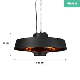 VONROC Värmare Vulcano 2000W – hängande | Med fjärrkontroll och timer