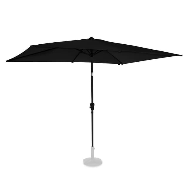 VONROC Premium parasoll Rapallo 200x300cm - Inkl. parasollöverdrag - rektangulärt parasoll - Tiltbart - UV-beständig duk - Svart