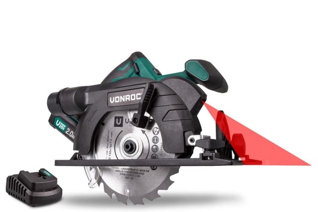 VONROC Cirkelsåg 20V – 150mm | Inkl. 2.0Ah batteri och snabbladdare