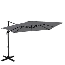 VONROC Premium hängparasoll parasoll Pisogne 300x300cm - Inkl. parasollöverdrag - Fyrkantigt - 360° vridbart - Tiltbart - UV-beständig duk - Grå