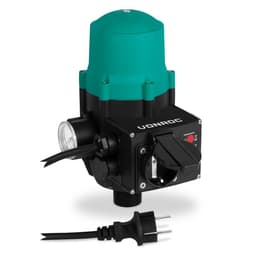 VONROC Trykafbryder med Tørkørselsbeskyttelse – 1,5-2,5 bar | Til Havepumper & Vandforsyning | Automatisk Til/Fra | LED & Manometer