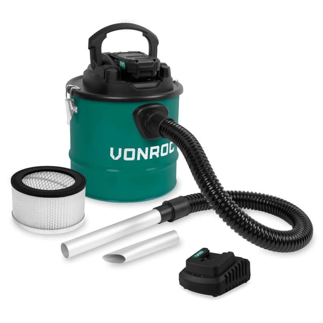 VONROC Askestøvsuger 20V - 12L beholder – HEPA filter | Inkl. 2.0Ah akku og oplader