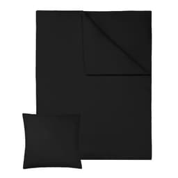tectake Sengetøj i bomuld 135x200cm 200 x 135 x 0.5 cm Sort