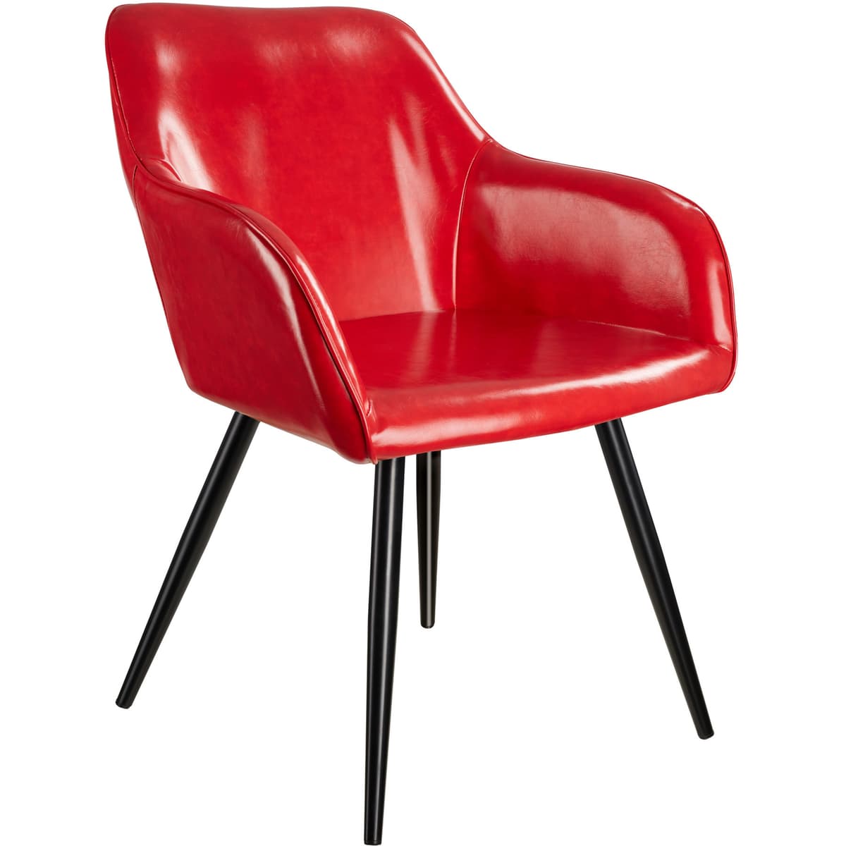 tectake 2x Stol Marilyn konstläder 62 x 58 x 82 cm Röd/Svart - Elgiganten