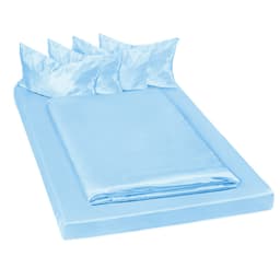 tectake 2x Sengetøj i satin, 6-dele 150x200cm 200 x 150 x 0.5 cm Blå