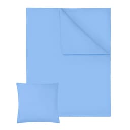 tectake 4x Sengetøj i bomuld 135x200 200 x 135 x 0.5 cm Blå