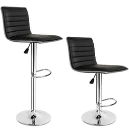 Barstole, sæt med 2 stk., i kunstlæder og krom 60-81cm