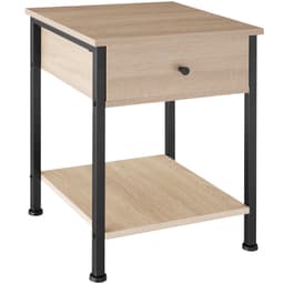 tectake Sengebord Bradford 40x40x55,5cm 40 x 40 x 55.5 cm Industrielt Lyst Træ, Egetræ Sonoma