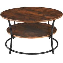 tectake Sofabord Cromford 80x46cm 80 x 80 x 46 cm Industrielt Mørkt Træ, Rustikt