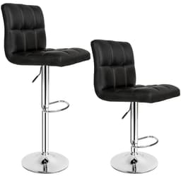 tectake Barstole, sæt med 2 stk., 62,5-82,5 cm 37 x 42 x 114 cm Sort