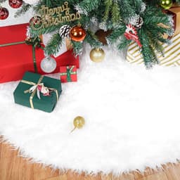 Julgransmatta i fuskpäls Vit 78 cm