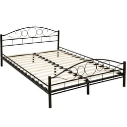 tectake Sengeramme med lamelbund, Klassisk 203 x 147 x 90 cm Sort