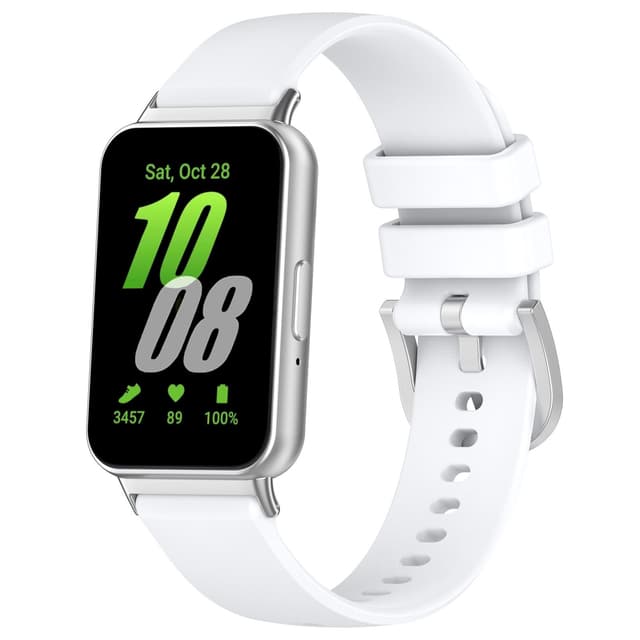 Silikoninen kellon ranneke Samsung Galaxy Fit 3:lle (SM-R390) Valkoinen