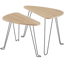 tectake Sæt med 2 sideborde Richmond 60 x 38 x 48 cm Industrielt Lyst Træ, Egetræ Sonoma