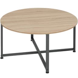 tectake Sofabord Aberdeen  88.5 x 88.5 x 47 cm Industrielt Lyst Træ, Egetræ Sonoma